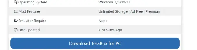 terabox app for pc